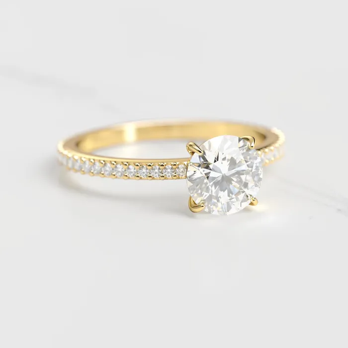 Capucinne Rings Round Full Pave Moissanite Ring