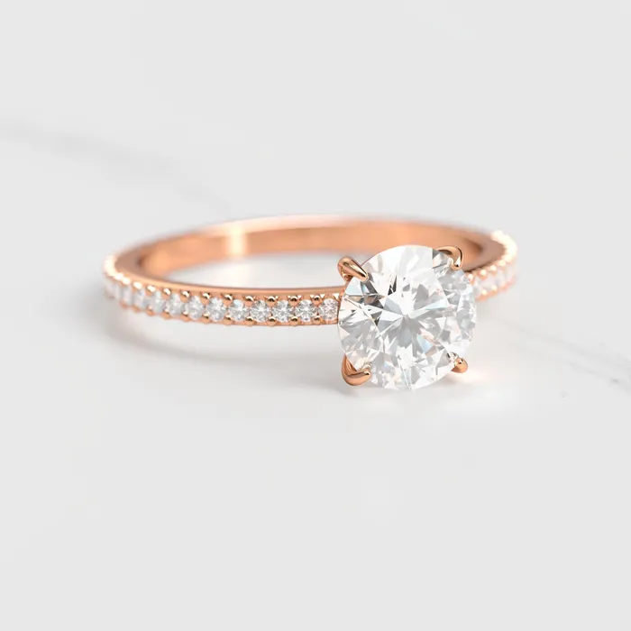Capucinne Rings Round Full Pave Moissanite Ring