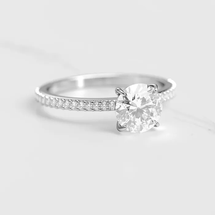 Capucinne Rings Round Full Pave Moissanite Ring