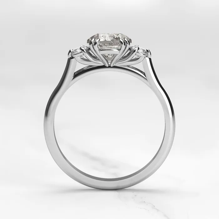 Capucinne Rings Round Salt Pepper Diamond Ring With Accent Stones