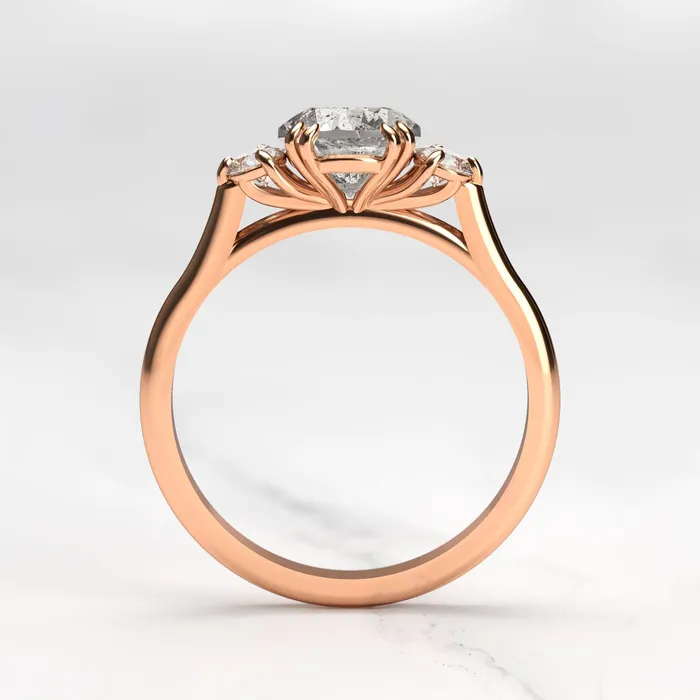 Capucinne Rings Round Salt Pepper Diamond Ring With Accent Stones