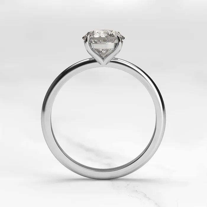 Capucinne Rings Round Solitaire Salt and Pepper Diamond Ring