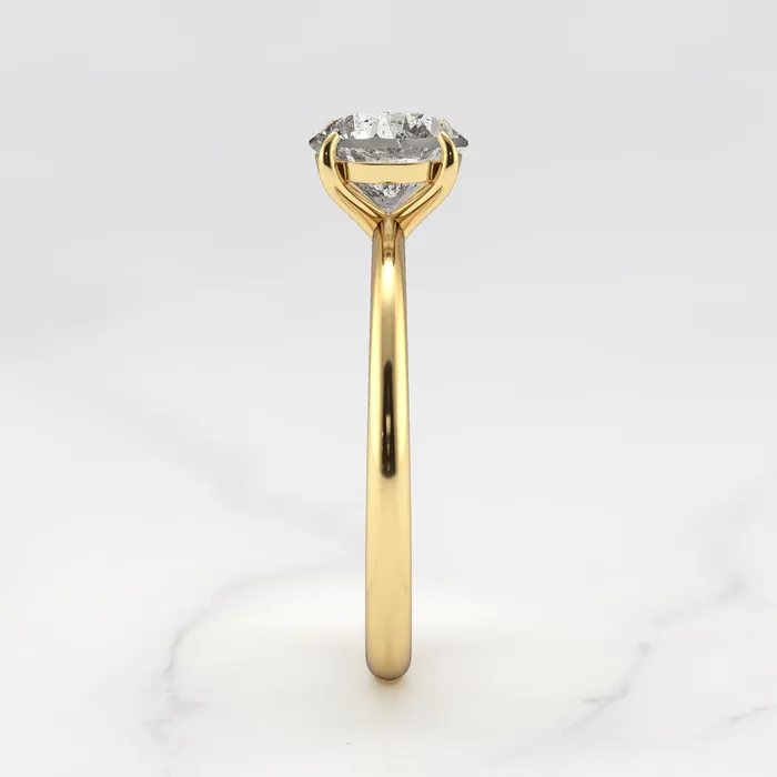 Capucinne Rings Round Solitaire Salt and Pepper Diamond Ring