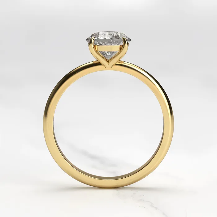 Capucinne Rings Round Solitaire Salt and Pepper Diamond Ring