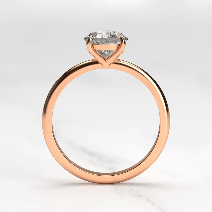Capucinne Rings Round Solitaire Salt and Pepper Diamond Ring
