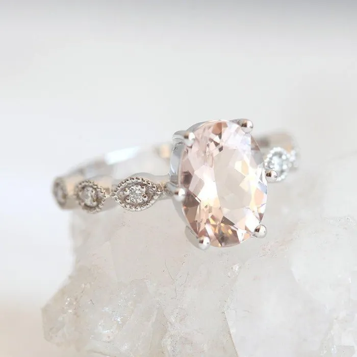 capucinne Rings Scarlett Oval Morganite Ring