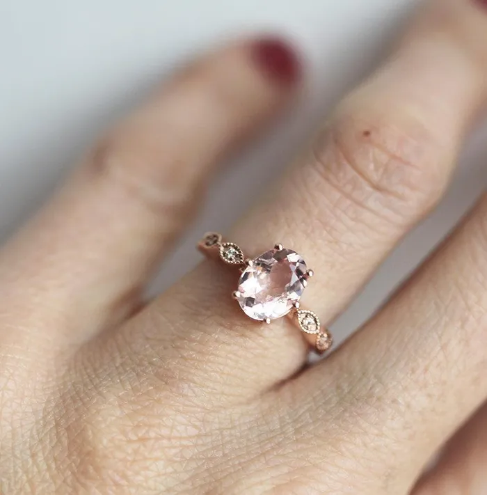 capucinne Rings Scarlett Oval Morganite Ring