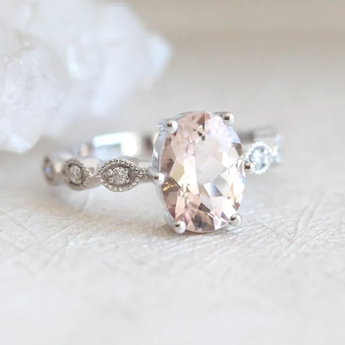 capucinne Rings Scarlett Oval Morganite Ring