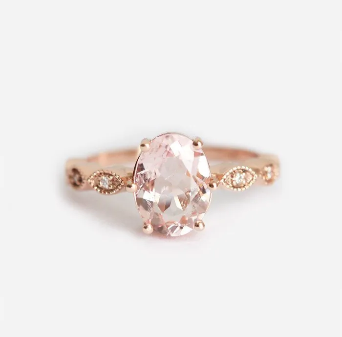 capucinne Rings Scarlett Oval Morganite Ring