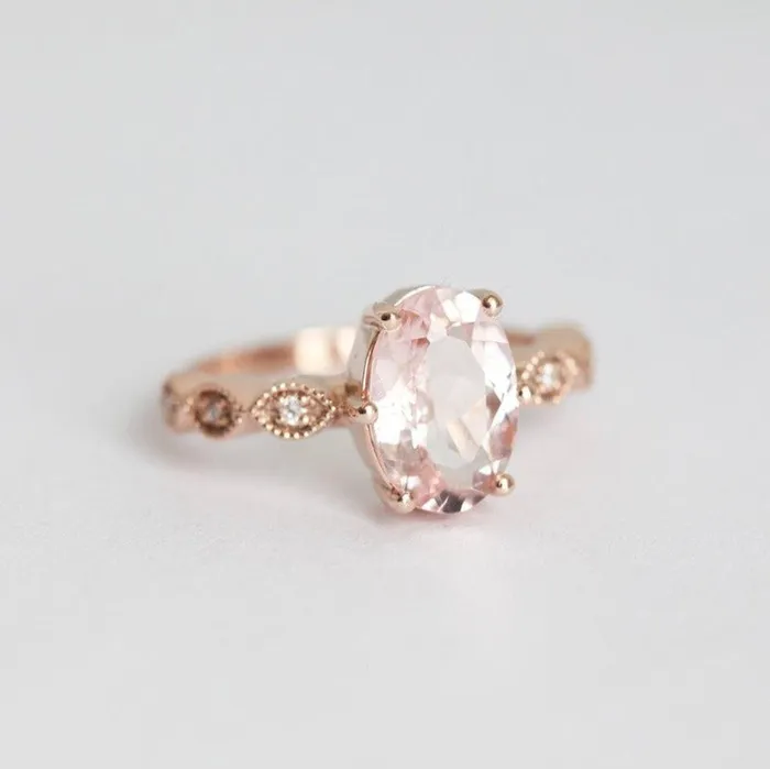capucinne Rings Scarlett Oval Morganite Ring