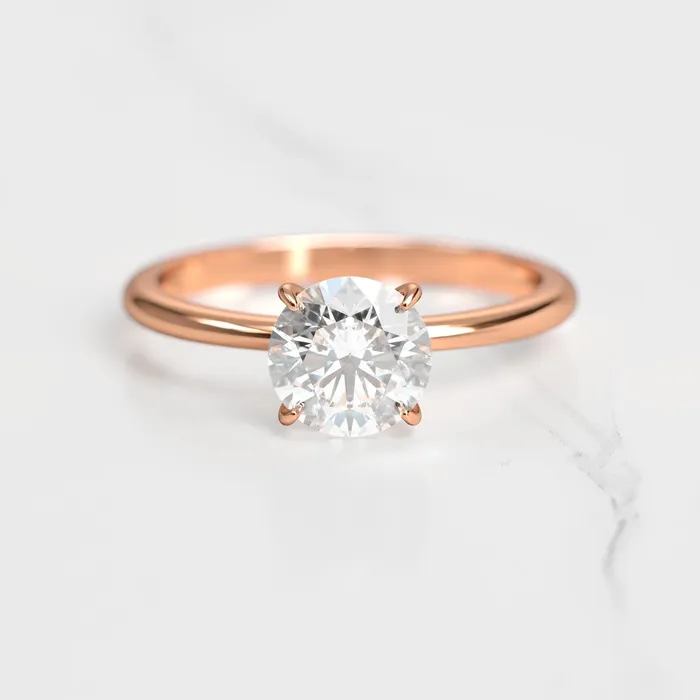 Capucinne Round Solitaire Diamond Ring Rings
