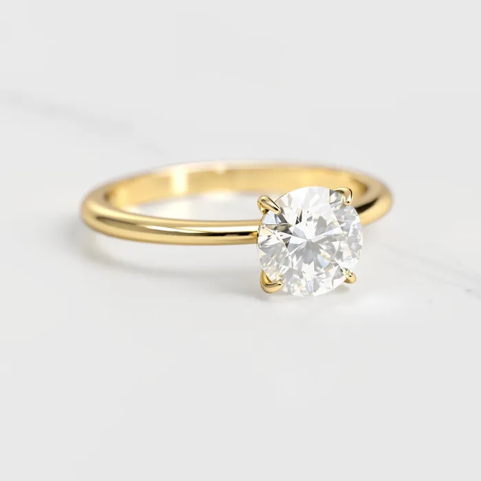 Capucinne Round Solitaire Diamond Ring Rings