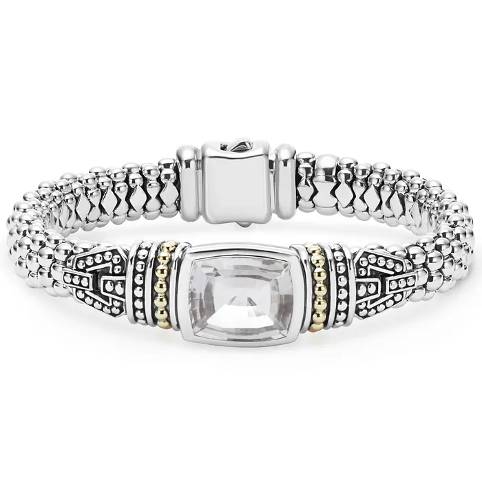 Caviar Color White Topaz Caviar Bracelet 9mm Lagos Bracelets