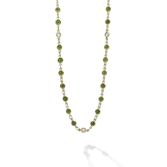 Caviar Gold 18K Gold Green Tourmaline and Diamond Necklace LAGOS Necklaces