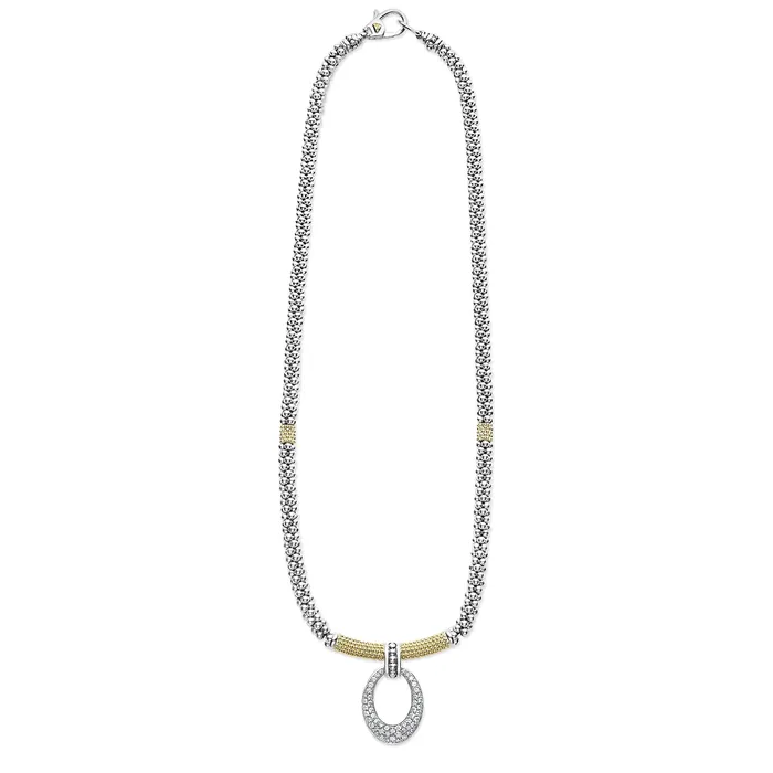 Caviar Lux Diamond Oval Caviar Necklace LAGOS Necklaces