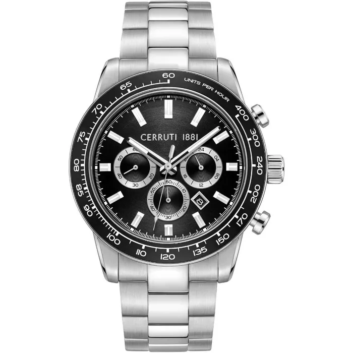 Cerruti Bracelets Cerruti 1881 Turchino Gents Chronograph Black Dial Stainless Steel Silver Watch