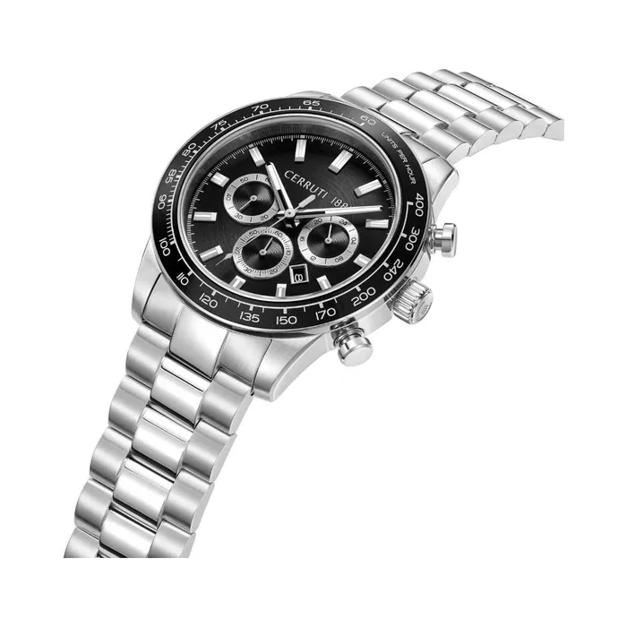 Cerruti Bracelets Cerruti 1881 Turchino Gents Chronograph Black Dial Stainless Steel Silver Watch