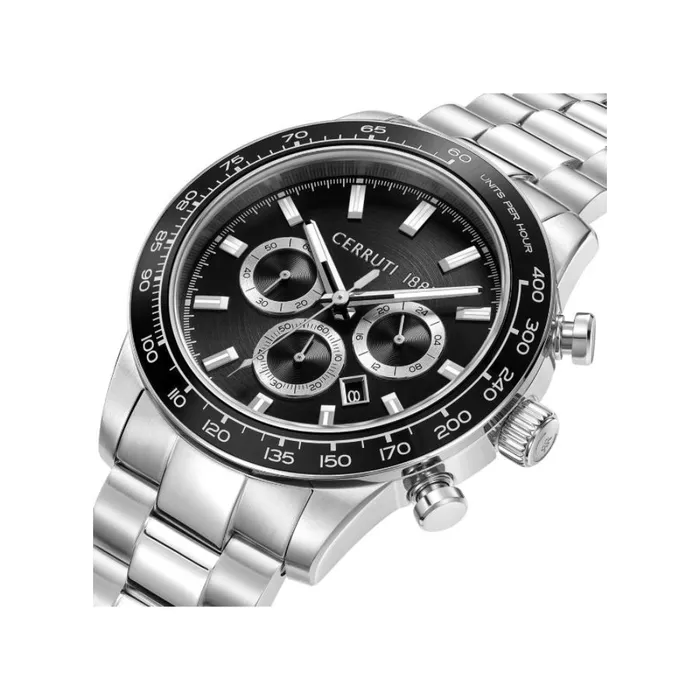 Cerruti Bracelets Cerruti 1881 Turchino Gents Chronograph Black Dial Stainless Steel Silver Watch