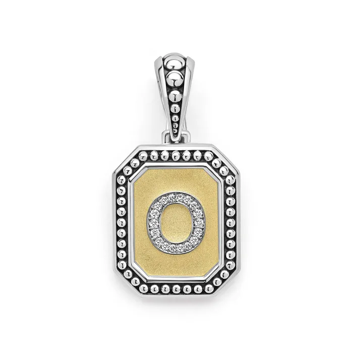 Charm Necklaces LAGOS Signature Caviar Octagon Diamond O Initial Charm