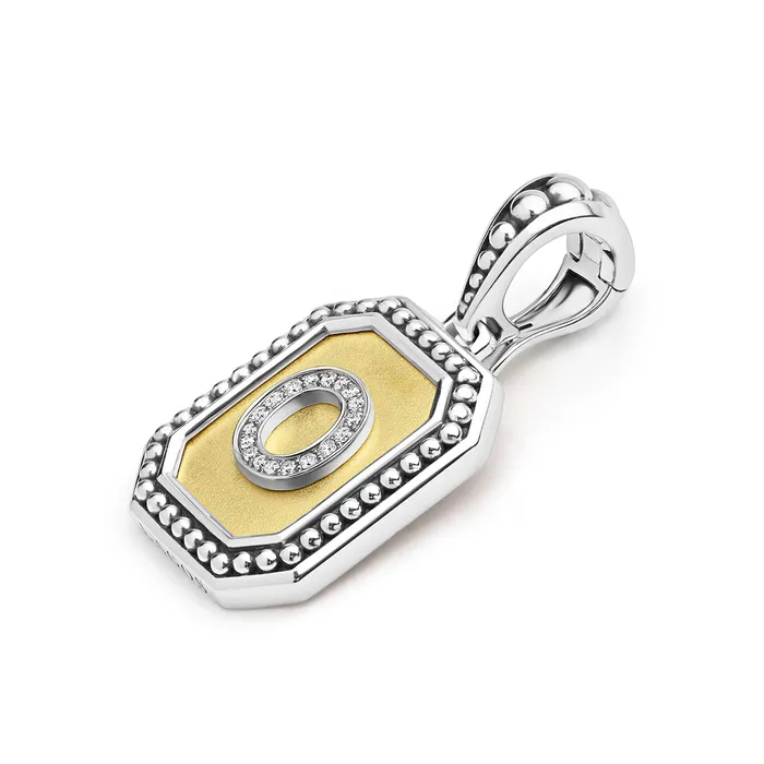 Charm Necklaces LAGOS Signature Caviar Octagon Diamond O Initial Charm