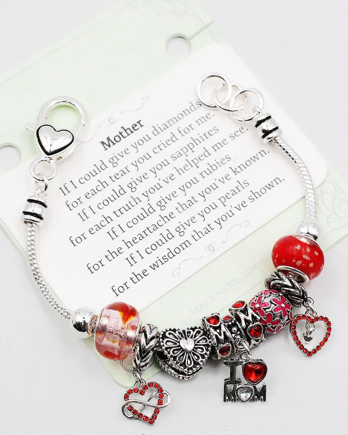 CHECK20241 Bracelets MOM Themed Charm Bracelet