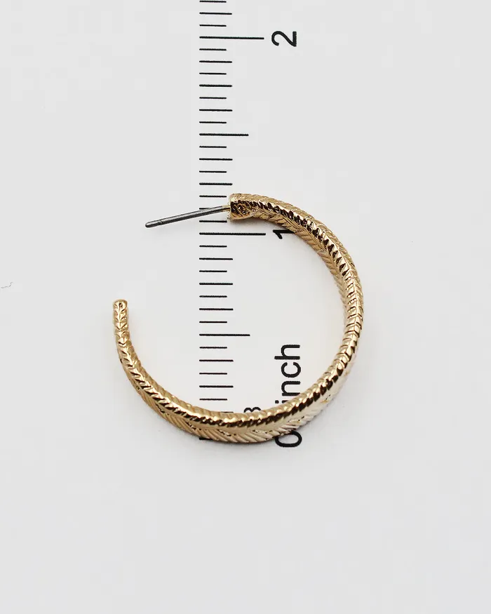 check052022 Earrings Textured Metal Open End Earrings