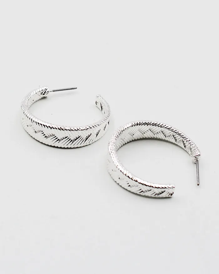 check052022 Earrings Textured Metal Open End Earrings