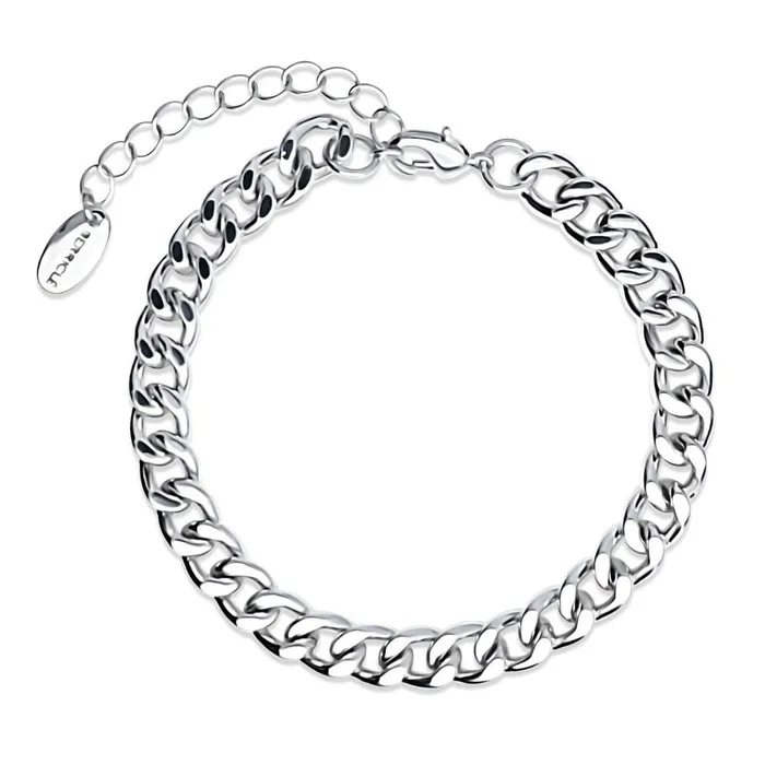 Curb Chain Bracelet and Necklace in SilverTone 2 Piece BERRICLE Necklaces