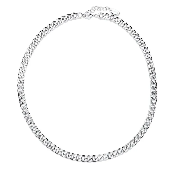 Curb Chain Bracelet and Necklace in SilverTone 2 Piece BERRICLE Necklaces
