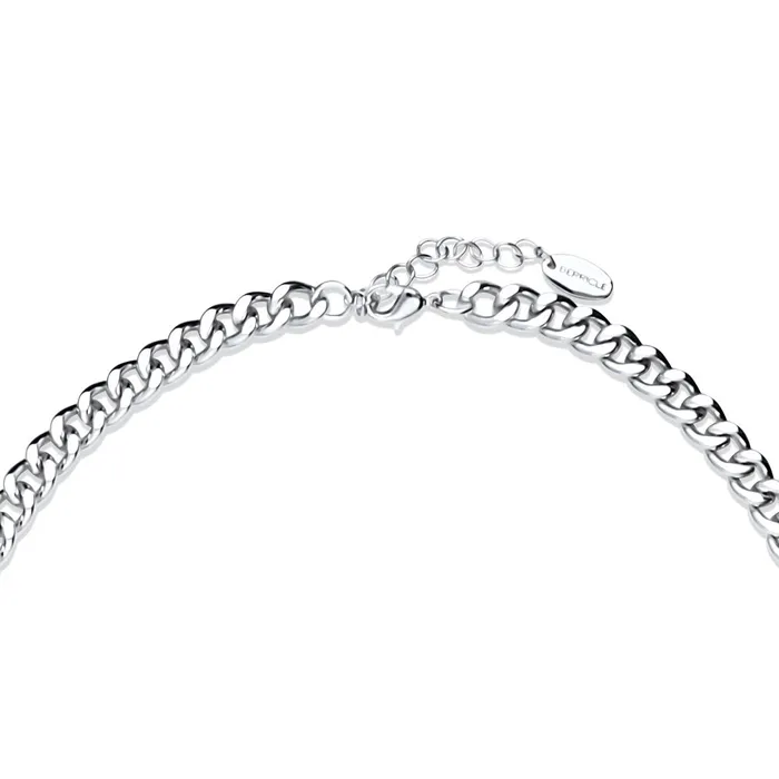 Curb Chain Bracelet and Necklace in SilverTone 2 Piece BERRICLE Necklaces