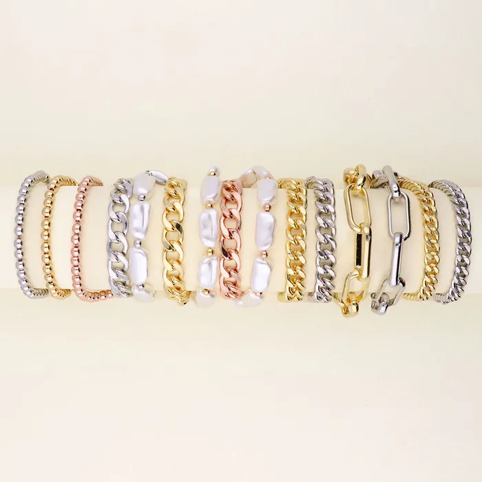 Curb Chain Bracelet and Necklace in SilverTone 2 Piece BERRICLE Necklaces