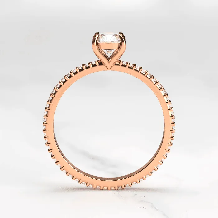 Cushion Full Pave Tapered Moissanite Ring Capucinne Rings
