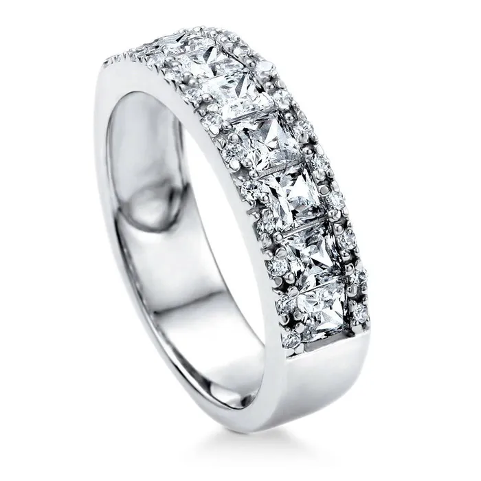 CZ Half Eternity Ring in Sterling Silver BERRICLE Rings