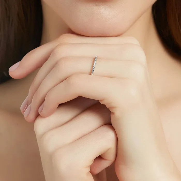 CZ Half Eternity Ring in Sterling Silver BERRICLE Rings