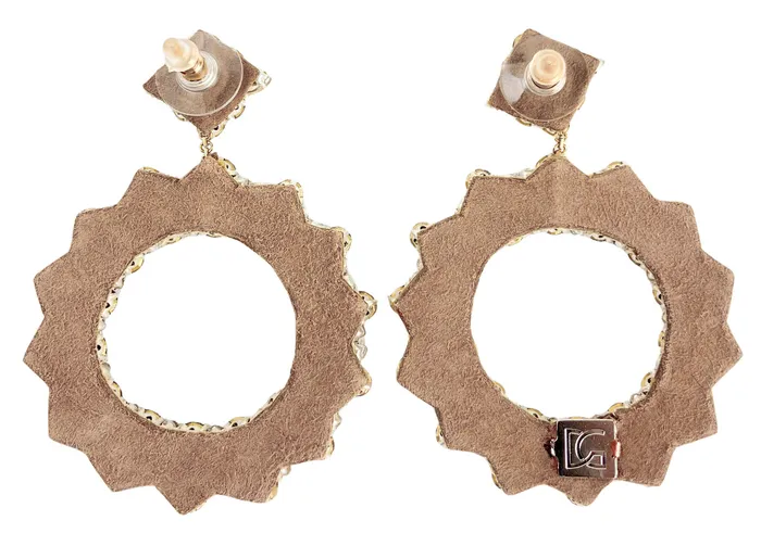 Deepa Gurnani Crystal Circle Earrings in Gold Deepa Gurnani Earrings