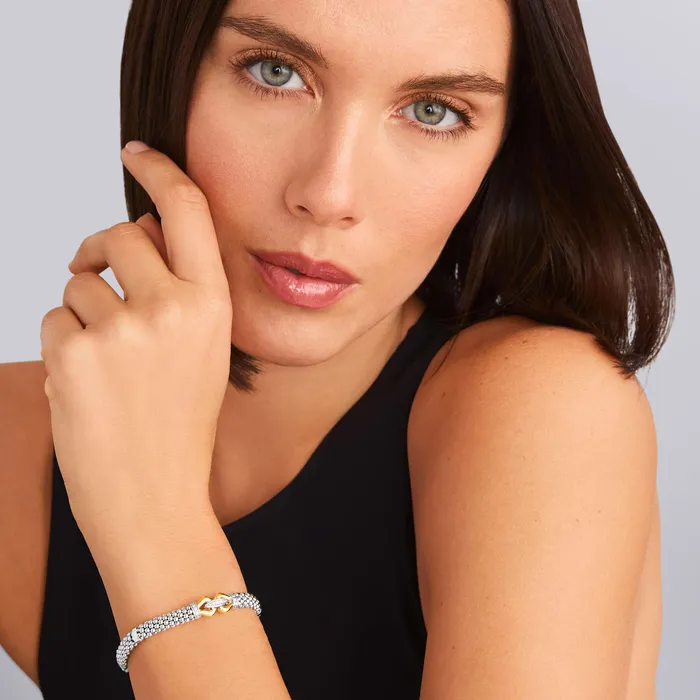 Derby TwoTone Caviar Buckle Diamond Bracelet 6mm LAGOS Bracelets