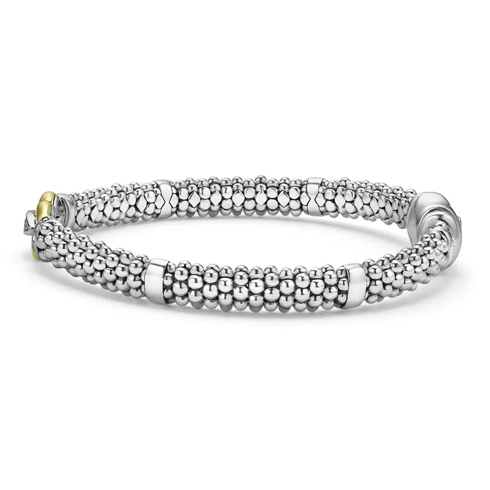 Derby TwoTone Caviar Buckle Diamond Bracelet 6mm LAGOS Bracelets