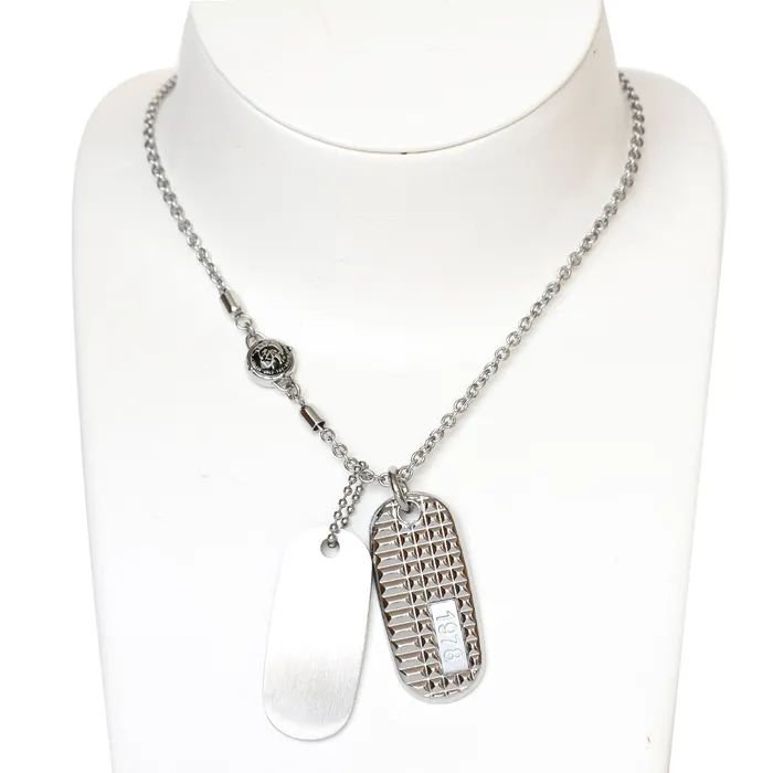 Diesel Necklaces Diesel Mens NecklaceWith Two Oval Pendant