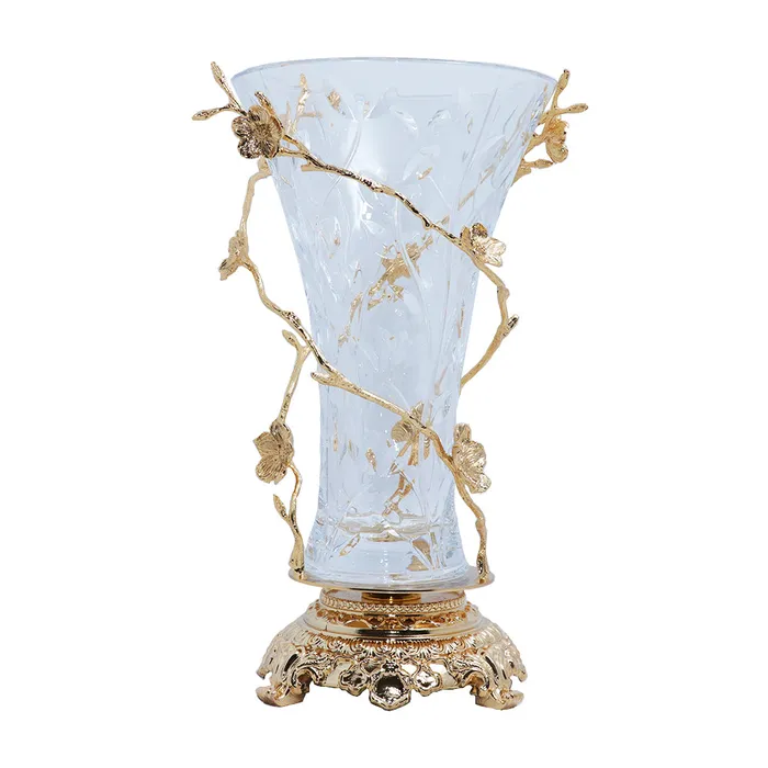 Dimart PreStyled Sets Dimart Glass Crystal Vase Gold
