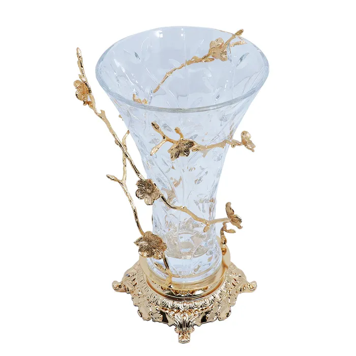 Dimart PreStyled Sets Dimart Glass Crystal Vase Gold