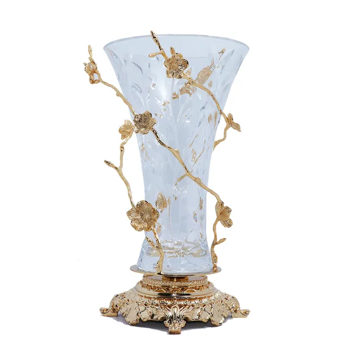 Dimart PreStyled Sets Dimart Glass Crystal Vase Gold