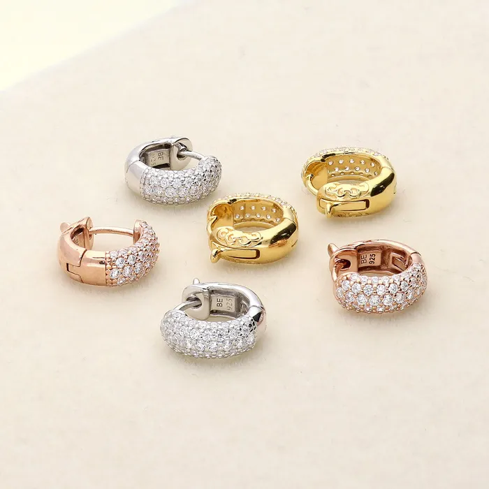 Dome CZ Huggie Earrings in Sterling Silver 2 Pairs BERRICLE Earrings
