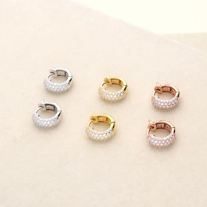 Dome CZ Huggie Earrings in Sterling Silver 2 Pairs BERRICLE Earrings