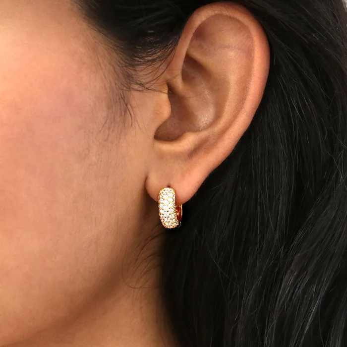 Dome CZ Huggie Earrings in Sterling Silver 2 Pairs BERRICLE Earrings