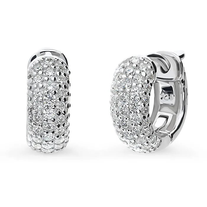 Dome CZ Huggie Earrings in Sterling Silver 2 Pairs BERRICLE Earrings