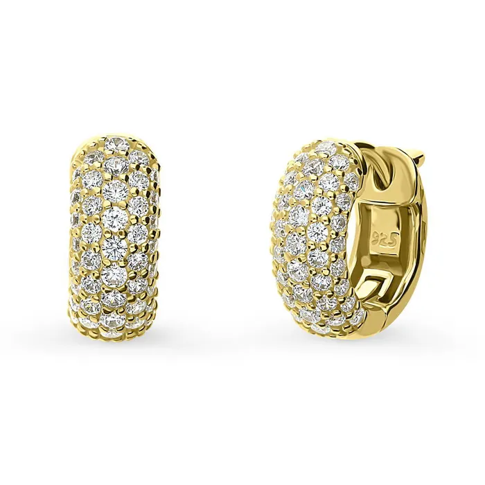 Dome CZ Huggie Earrings in Sterling Silver 2 Pairs BERRICLE Earrings