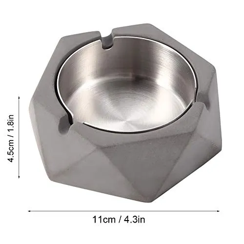 Dropshipped via Social Commerce Network Bracelets Nordic Ins Wind Water Mud Ashtray Household Living Room Stainless Steel Geometric Ashtray Creative Simple Industrial StyleDark Gray