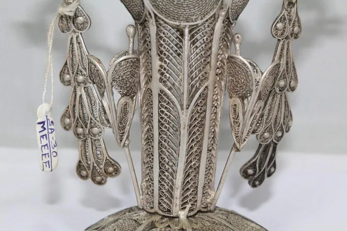 Dropshipped via Social Commerce Network Earrings PH Artistic Traditional Handmade Design Solid Silver Flower Vase Filigree Work Home Decor