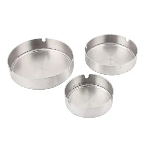 Dropshipped via Social Commerce Network MILAAN Round Shape Ashtray Stainless Steel Car Cigarette Cigar Smoking Ash Tray L Bracelets