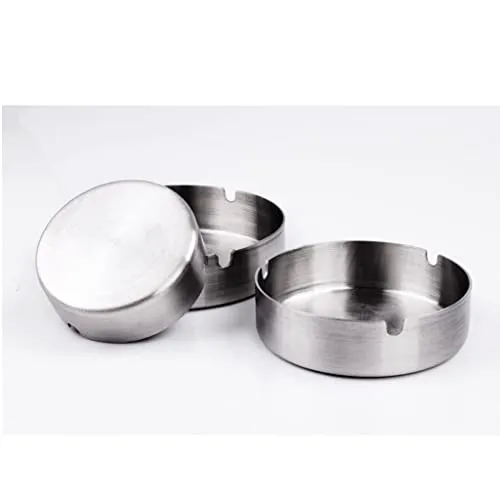 Dropshipped via Social Commerce Network MILAAN Round Shape Ashtray Stainless Steel Car Cigarette Cigar Smoking Ash Tray L Bracelets